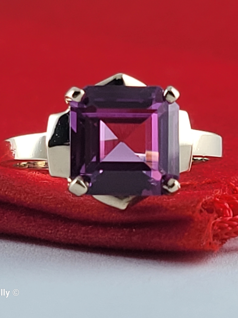 10K Yellow Gold Pink Sapphire Ring Size 4.75 - Solid Gold! 👌🎁